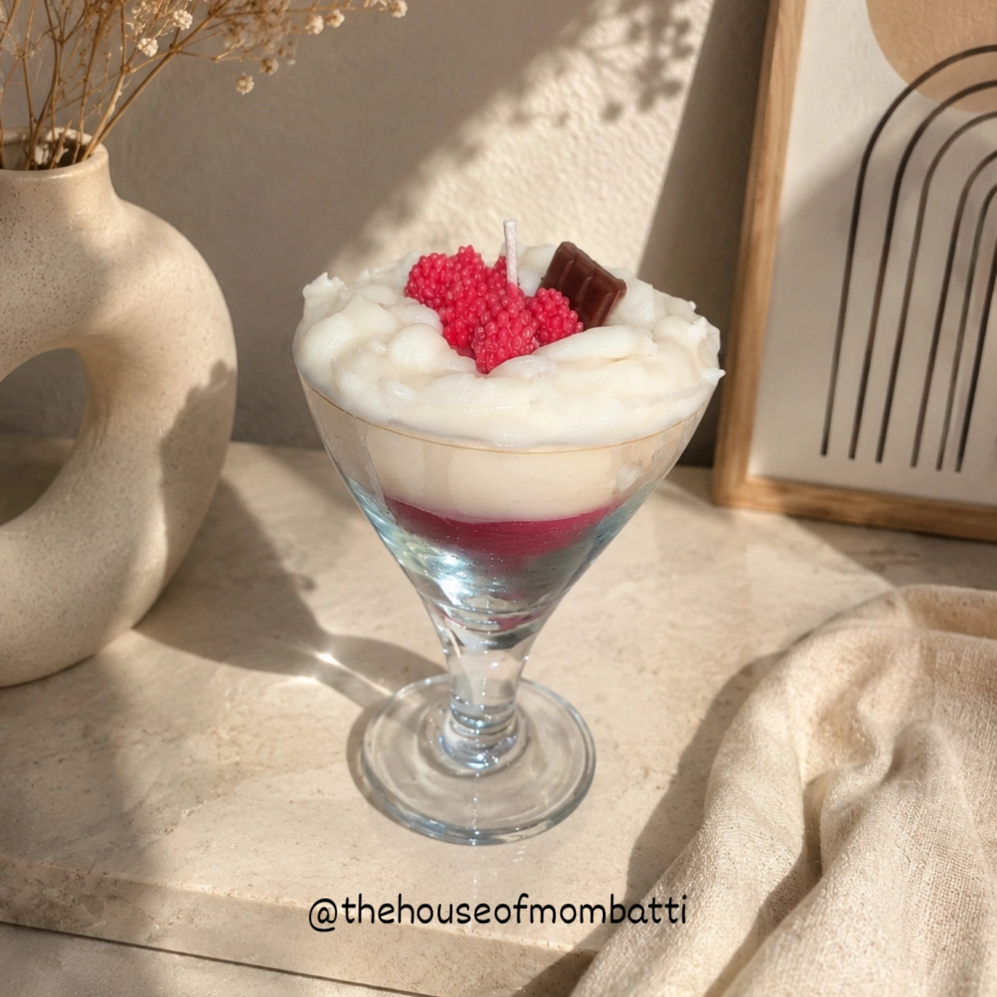 wine glass candle